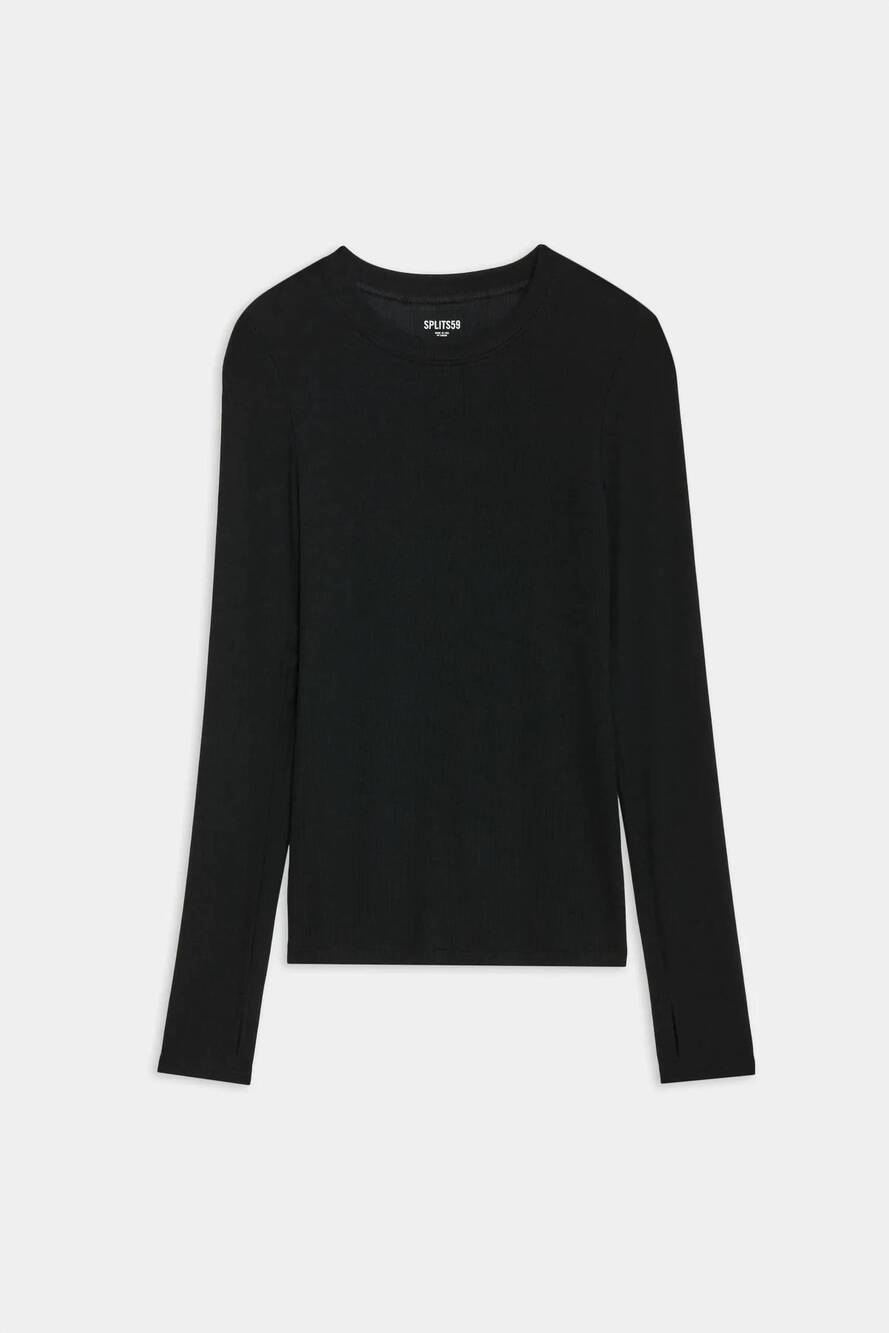 NEW SPLITS59 women's louise rib long sleeve in black